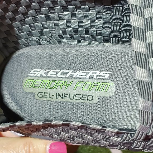 SKECHERS Men's Memory Foam Gel-Infused Gray Slip-On Dual-Lite Shoes, Siz… - Picture 7 of 11